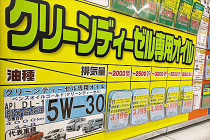 クリーンディーゼル車用量り売りオイル