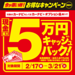 カーナビキャッシュバックキャンペーン